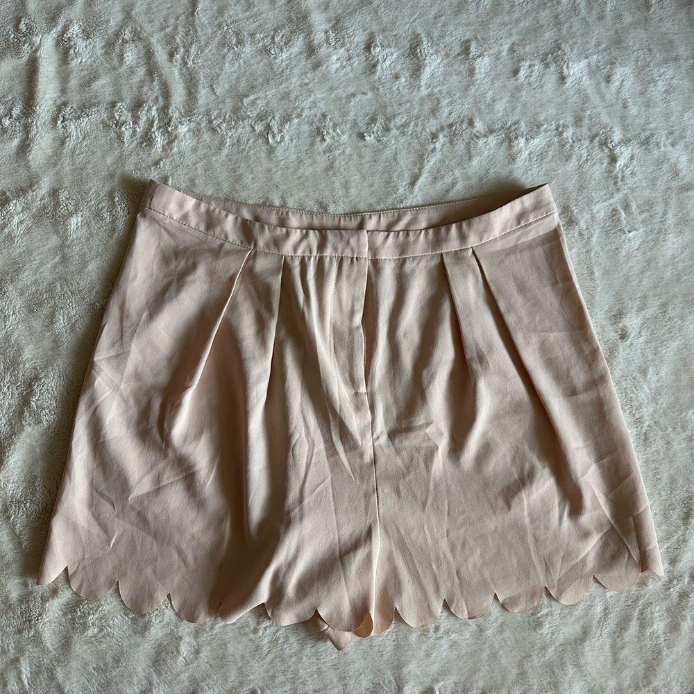 ASOS Cream Scalloped Hem Skorts